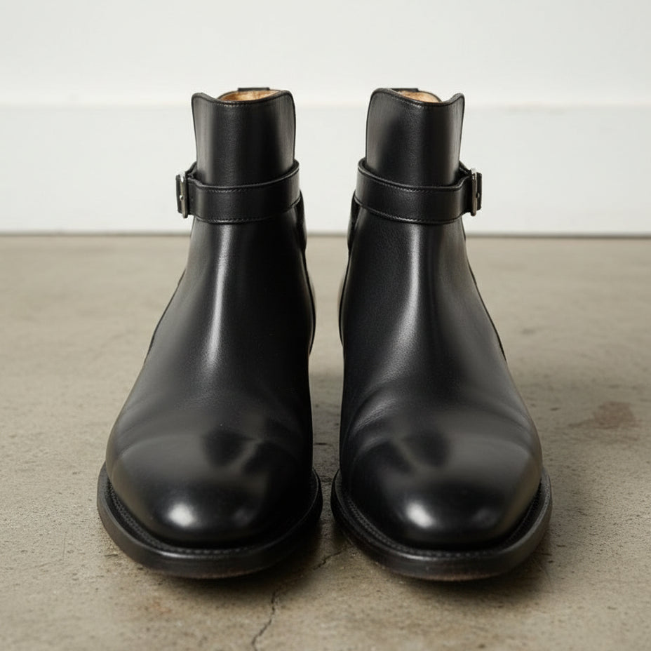 Handmade Men Black Jodhpurs Boot, Black Ankle Boot, Formal Boot