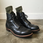 Handmade Men Black Leather Casual Boots, Ankle High Boots, Boots - 3-4-right-view