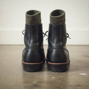 Handmade Men Black Leather Casual Boots, Ankle High Boots, Boots - back-view