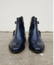 Handmade Men Black leather Jodhpurs boot - front-view