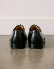 Handmade Men Black Oxfors leather shoes, Men brogue black dress shoes - back-view