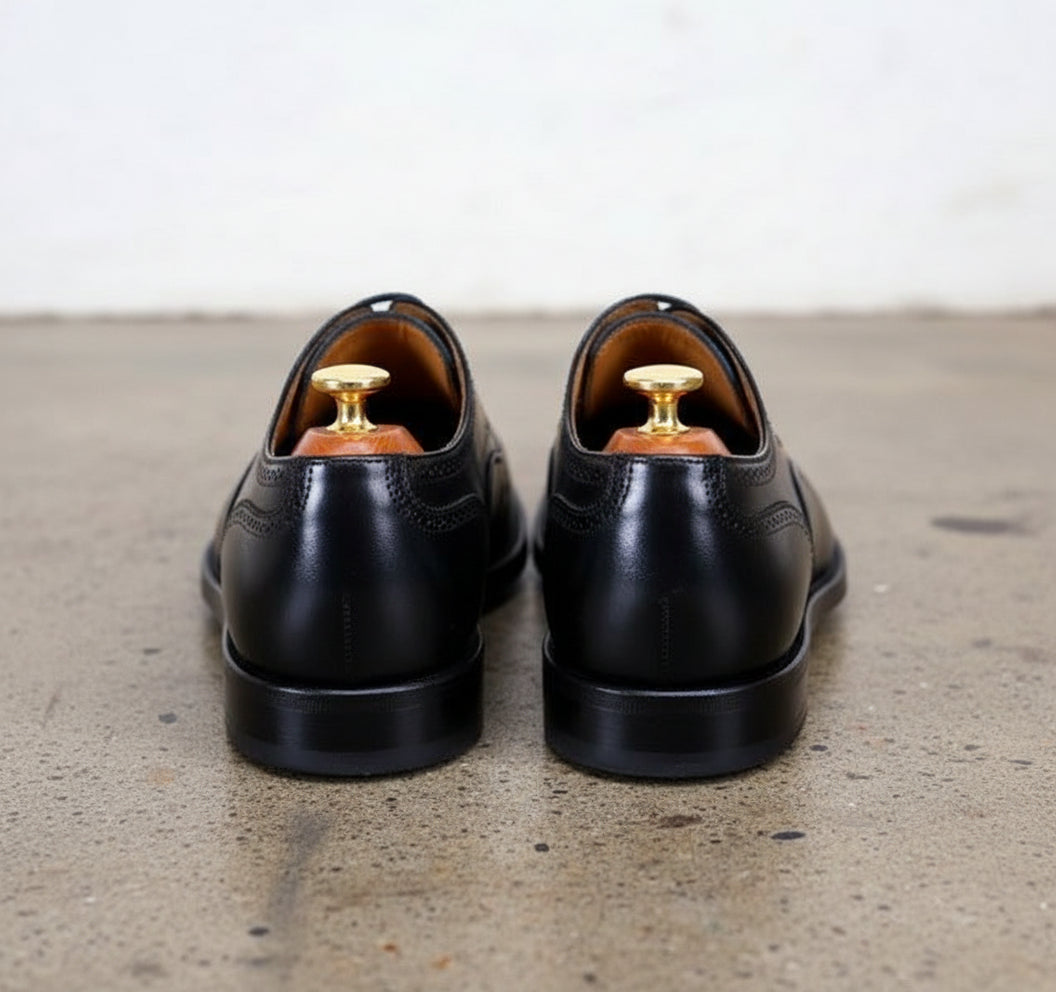 Men's Black Wingtip Oxford Leather Dress Shoes – Rebels Market