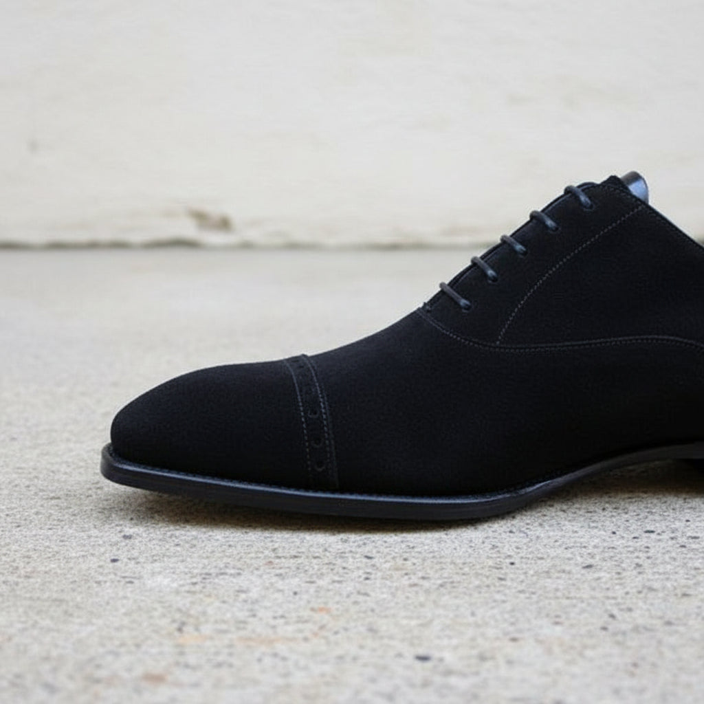 Black Suede Oxford Shoes Mens Whole Cut/One-Piece Suede Leather Oxford Lace-Up Shoes For Black Suede Oxford Shoes Mens Whole Cut/One-Piece Suede Leather Oxford Lace-Up Shoes For