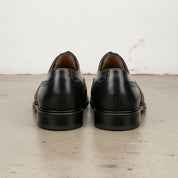 Handmade Men Black wing tip brogue dress shoes, Men leather office shoes - back-view