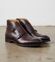 Handmade Men Brown Boots, Double Monk Strap Boot, Leather Boots, Formal