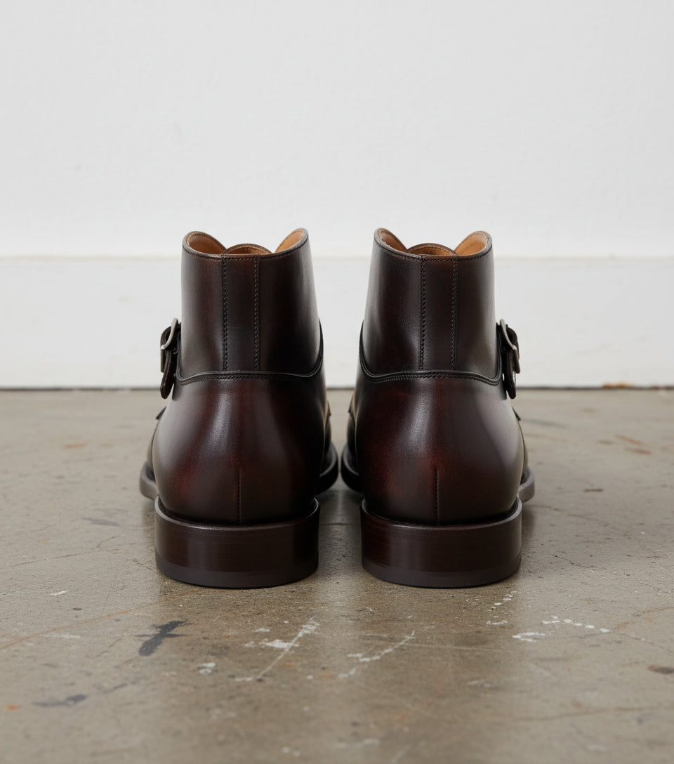 Handmade Men Brown Boots, Double Monk Strap Boot, Leather Boots, Formal