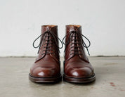 Handmade Men brown cap toe ankle boot, Men dress boots, Men ankle boot - front-view