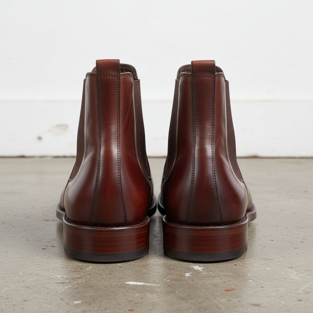 Handmade Men Brown Classic Chelsea boots, Brown dress boots for men - back-view