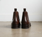 Handmade Men brown Comferable wingtip brogue Leather Chesea dress boots - back-view