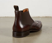 Handmade Men brown Comferable wingtip brogue Leather Chesea dress boots - detail-view-showing-texture