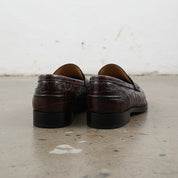 Handmade Men Brown Crocodile Moccasins Loafer, Men Alligators Formal Shoes