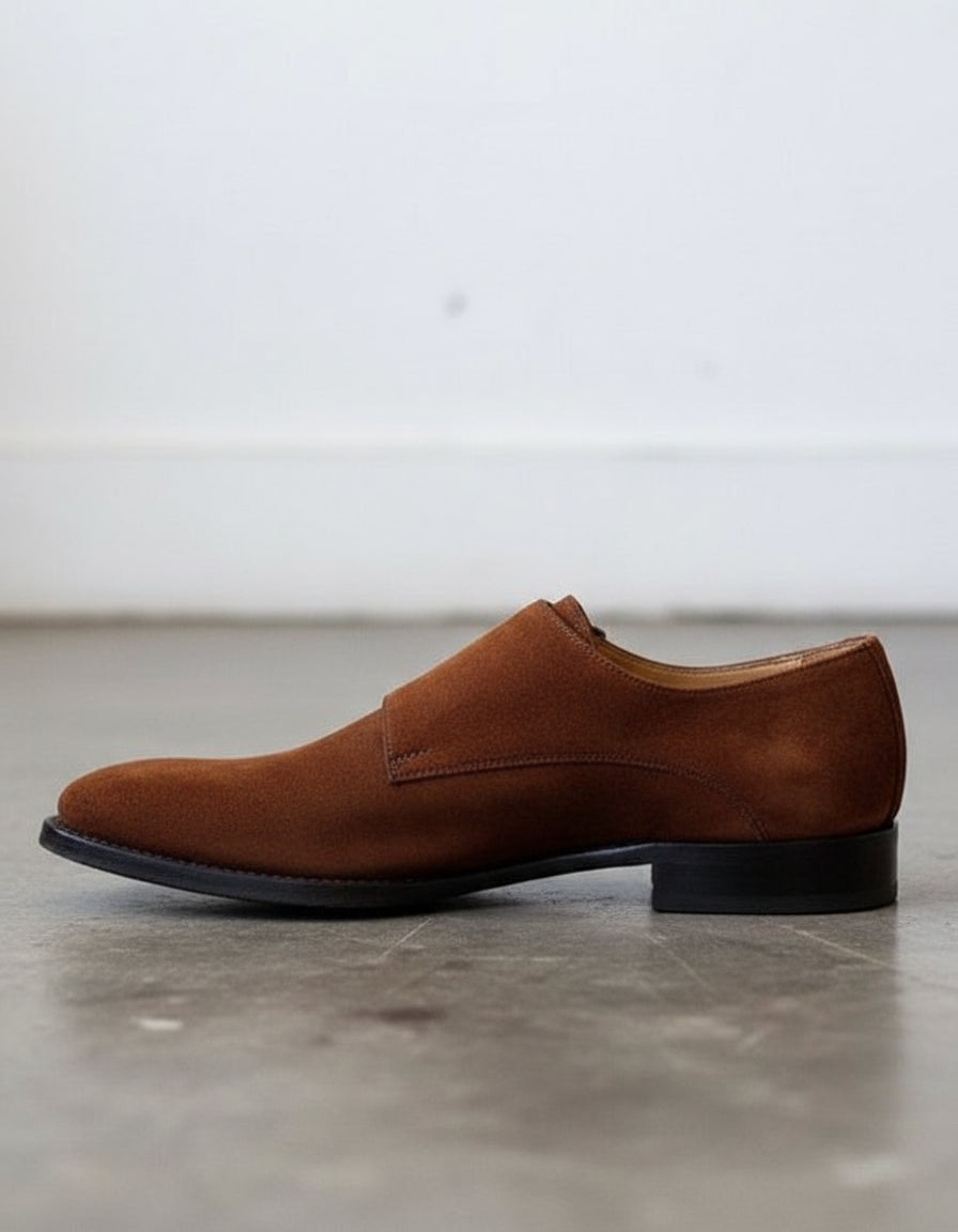 Handmade Men Brown Double Monk Shoes, Brown Dress Shoes, Shoes For Mens