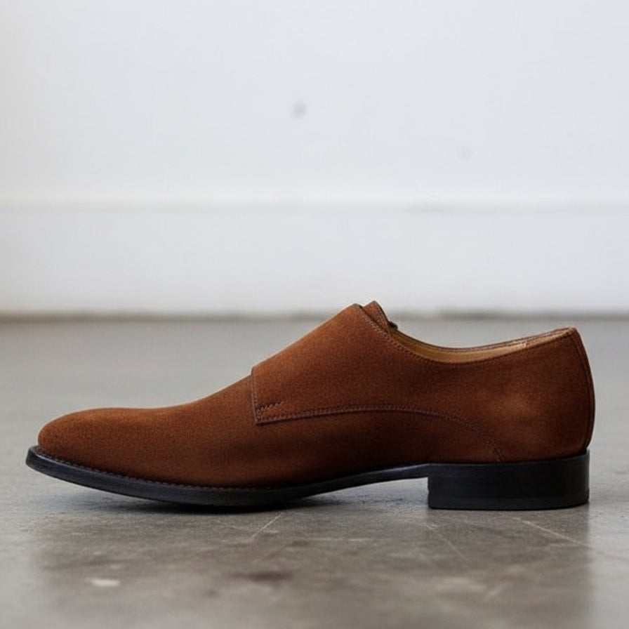 Handmade Men Brown Double Monk Shoes, Brown Dress Shoes, Shoes For Mens