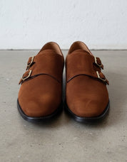 Handmade Men Brown Double Monk Shoes, Brown Dress Shoes, Shoes For Mens