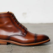 Handmade Men brown hand burnish Oxfords boot, brown lace up ankle boots