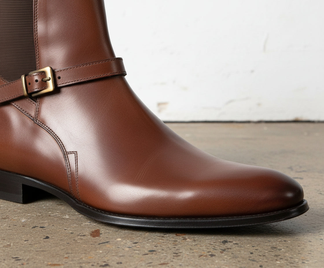 Handmade Men Brown Jodhpurs Boots, Ankle Leather Boots, Boots For