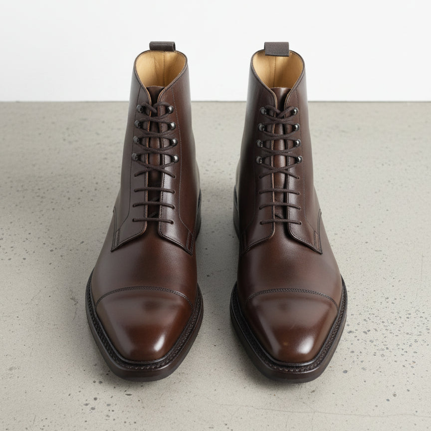 Handmade Men Brown Lace Up Ankle Leather Boots, Mens Boot, Leather