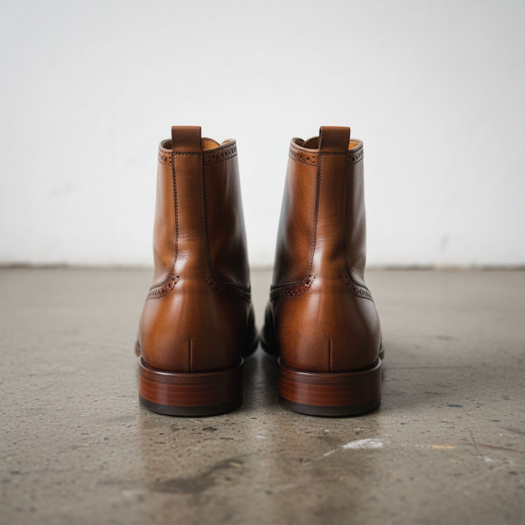 Handmade Men Brown Lace Up Leather Boot, Brown Ankle Boot, Mens Boots