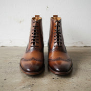 Handmade Men Brown Lace Up Leather Boot, Brown Ankle Boot, Mens Boots