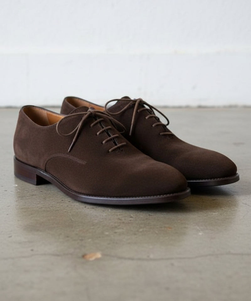 Handmade Men Brown Lace up shoes, Men Oxford Dress Shoes, Classic shoes - angle-view-showing-depth