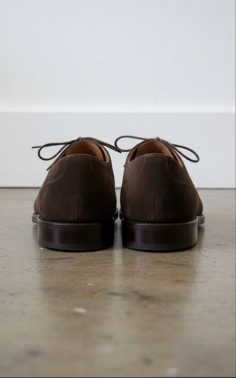 Handmade Men Brown Lace up shoes, Men Oxford Dress Shoes, Classic shoes - back-view