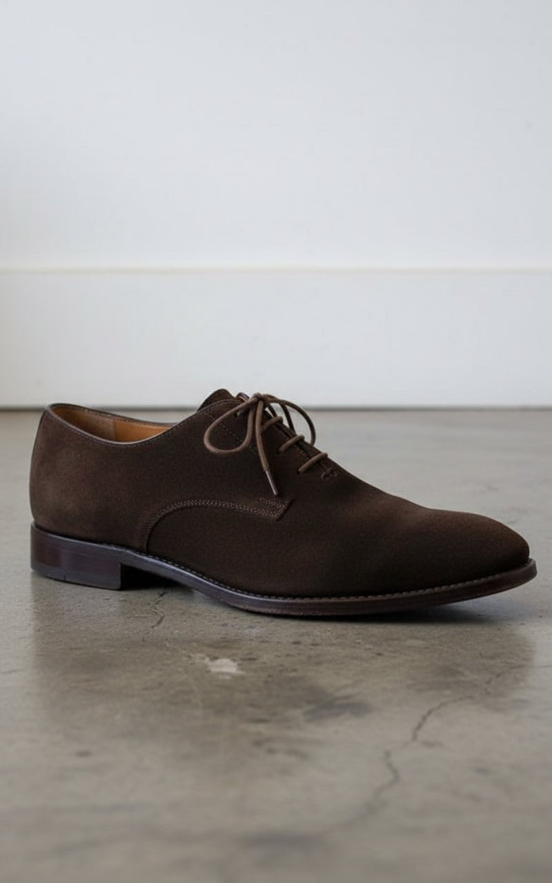 Handmade Men Brown Lace up shoes, Men Oxford Dress Shoes, Classic shoes - detail-view-showing-texture