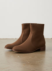 Handmade Men Brown Suede Ankle High Zipper Casual Boots, Ankle Boots - 3-4-right-view