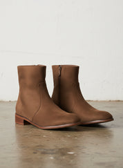 Handmade Men Brown Suede Ankle High Zipper Casual Boots, Ankle Boots - angle-view-showing-depth