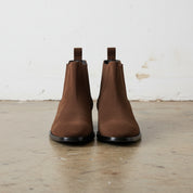 Handmade Men Brown suede Chelsea boots, Men suede ankle boot, chelsea boots - front-view