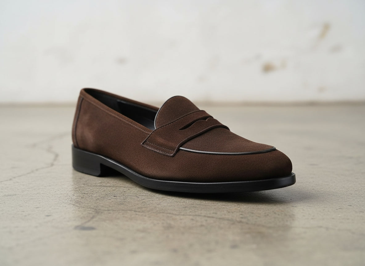 Men's Brown Suede Penny Loafers | Classic Slip-On Dress Shoes Rebels Market Men's Brown Suede Penny Loafers | Classic Slip-On Dress Shoes Rebels Market