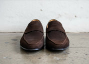 Handmade Men brown suede moccasins loafer, Brown suede dress shoes
