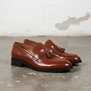 Handmade Men Brown Tassels Shoes, Brown Moccasins Shoes, Shoes For Mens - 3-4-right-view