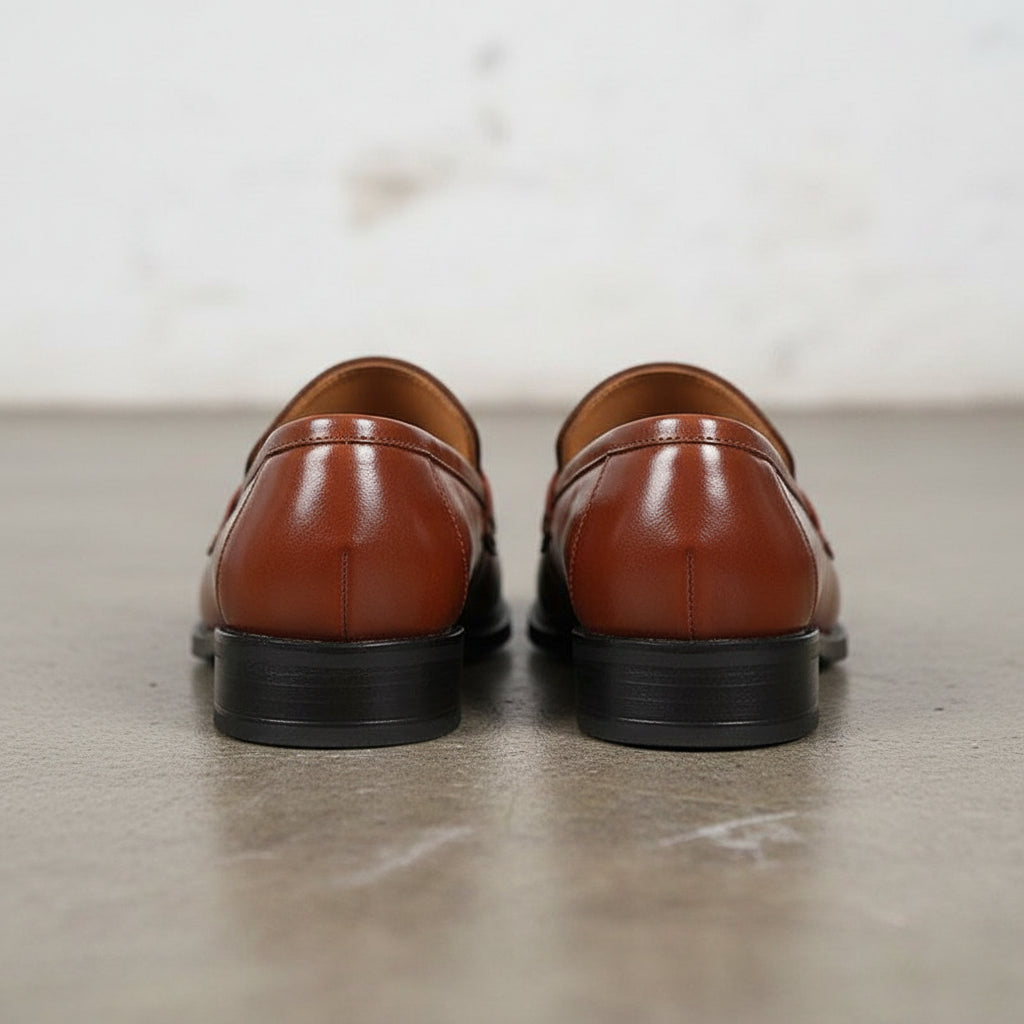 Handmade Men Brown Tassels Shoes, Brown Moccasins Shoes, Shoes For Mens - back-view
