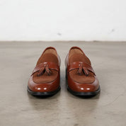 Handmade Men Brown Tassels Shoes, Brown Moccasins Shoes, Shoes For Mens - front-view