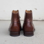 Handmade Men Cape Tone Lace Up Dress Boots, Brown Color Leather Boots