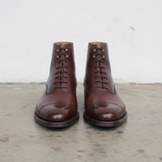 Handmade Men Cape Tone Lace Up Dress Boots, Brown Color Leather Boots