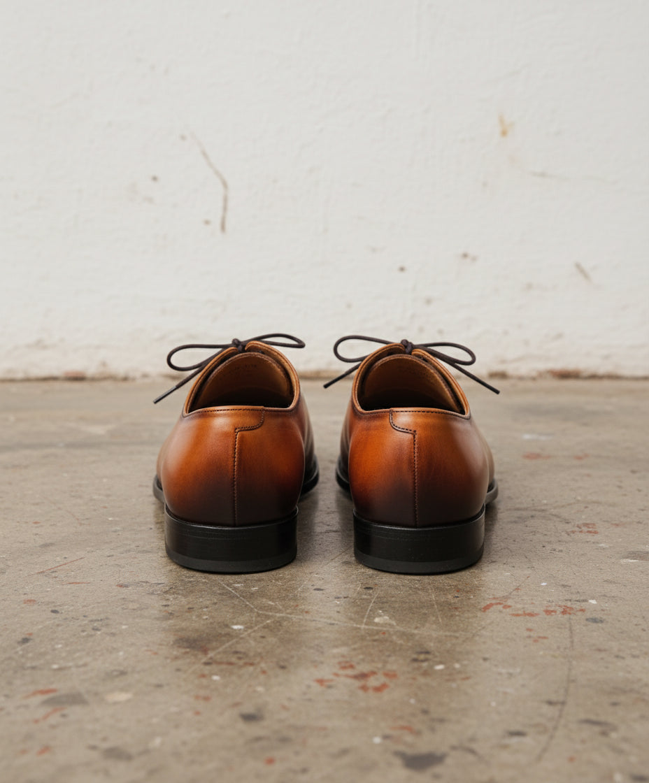 Handmade Men Cognac Lateral Lacing Whole Cut Oxford Shoes, Dress Shoes Rebels Market Handmade Men Cognac Lateral Lacing Whole Cut Oxford Shoes, Dress Shoes Rebels Market