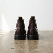 Handmade Men' Cow Leather Rugged Chelsea Boots - back-view