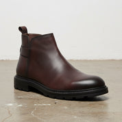 Handmade Men' Cow Leather Rugged Chelsea Boots - detail-view-showing-texture
