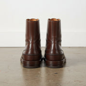 Handmade Men Dark Brown Lace Up Ankle Boot, Mens Boot, Welted Sole Boot - back-view