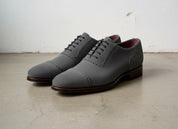 Handmade Men Dark Gray Oxford Shoes, Suede Leather Shoes, Shoes - angle-view-showing-depth