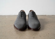 Handmade Men Dark Gray Oxford Shoes, Suede Leather Shoes, Shoes - front-view