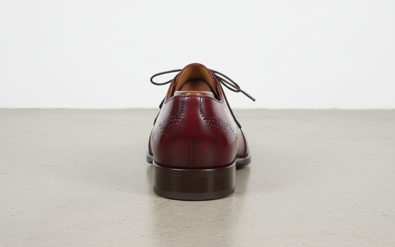 Handmade Men Derby Shoes, Burgundy Color Dress Shoes, Formal Shoes US 9.5 / Burgundy / B - Narrow Handmade Men Derby Shoes, Burgundy Color Dress Shoes, Formal Shoes US 9.5 / Burgundy / B - Narrow