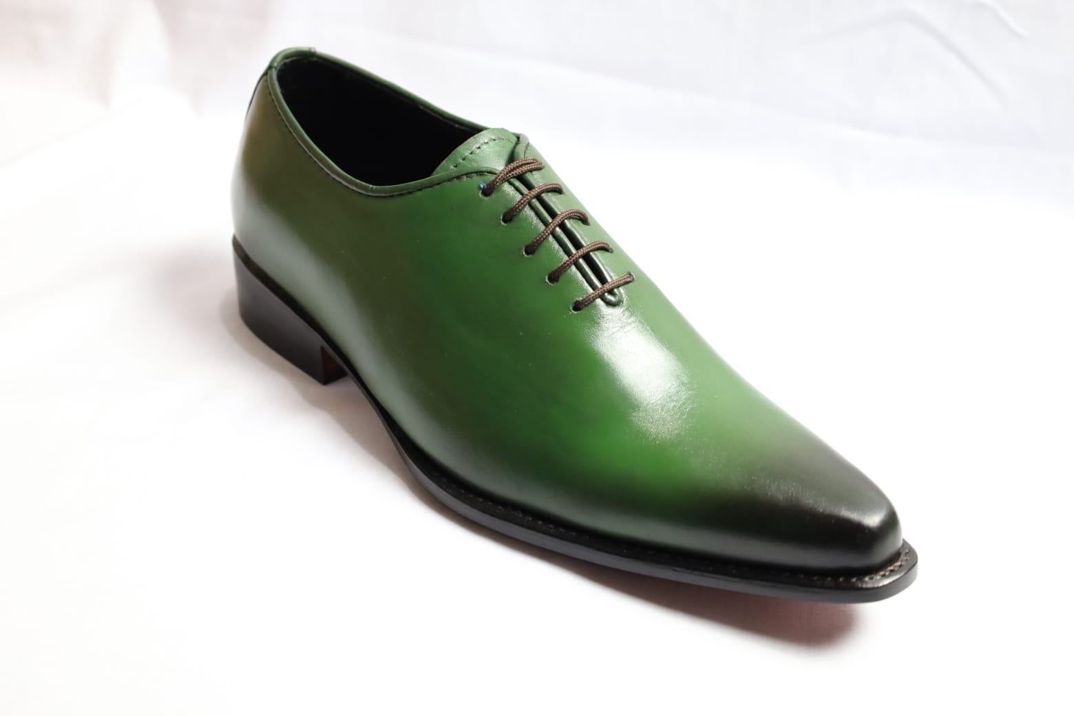 Men's Green Leather Pointed Toe Dress Shoes US 6 / Green / D - Standard Men's Green Leather Pointed Toe Dress Shoes US 6 / Green / D - Standard