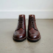 Handmade men maroon Lace up ankle dress boots Men maroon classic ankle boot - angle-view-showing-depth - front-view
