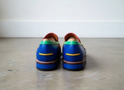 Handmade Men Multi Color Leather Dress Shoes, Slip on Loafer Shoes - back-view