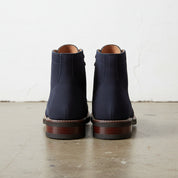 Handmade Men Navy Blue Suede Ankle Boots, Mens Fashion Lace Up Boots - back-view