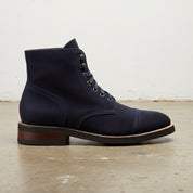 Handmade Men Navy Blue Suede Ankle Boots, Mens Fashion Lace Up Boots - detail-view-showing-texture