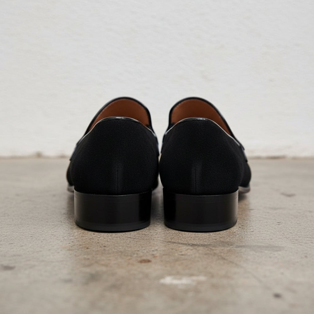 Handmade Men Pointed toe suede Shoes, Men party shoes, Men suede moccassins - back-view