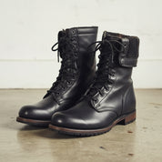 Handmade Men Punk style Combat boots, Men Napoleon miltary boots - angle-view-showing-depth